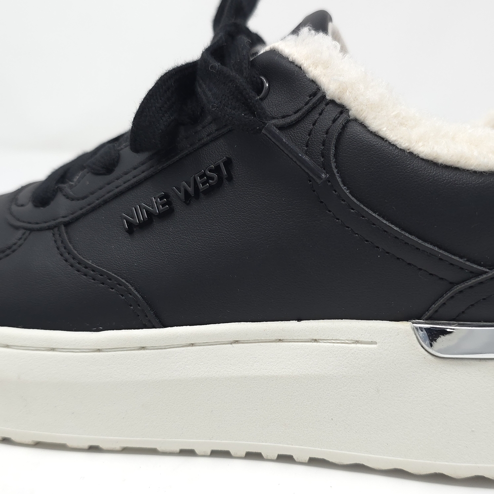 Nine West Black Platform Sneakers with Cream Lined Collar 7M - Picture 8 of 11